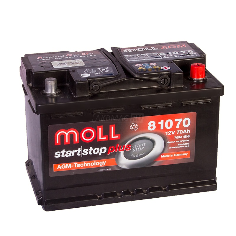 MOLL AGM 70R Start-Stop 760A 276x175x190