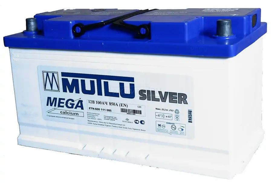 Аккумулятор автомобильный Mutlu Blue Silver 6СТ - 100 R+ 850 А обр. пол ...