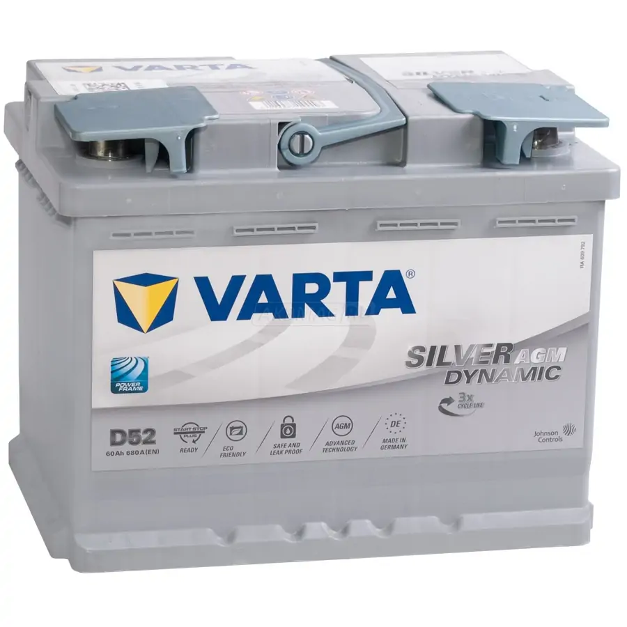 Аккумулятор автомобильный VARTA AGM D52 (60R) 680 А обр. пол. 60
