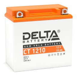 Аккумулятор для мототехники DELTA CT 1210 100А прямая полярность 10 Ач (137x77x135) YB9A-A, YB9-B, 12N9-4B-1 - фото 1