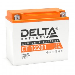 Аккумулятор для мототехники DELTA CT 12201 270А обратная полярность 20 Ач (177x87x154) YTX20L-BS, YTX20HL-BS, YB16L-B,  YB18L-A - фото 1