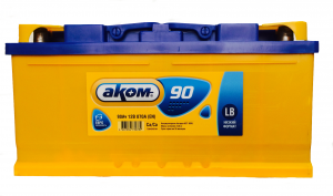 Аккумулятор автомобильный АКОМ LB 90 Евро (низ. форм.) 870 А обр. пол ...