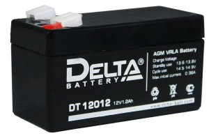 DELTA DT 12012  1.2A 19А Обратная полярность 1 Ач (97x44x53) delta ct 1207 2 130а обратная полярность 7 ач 114x69x109