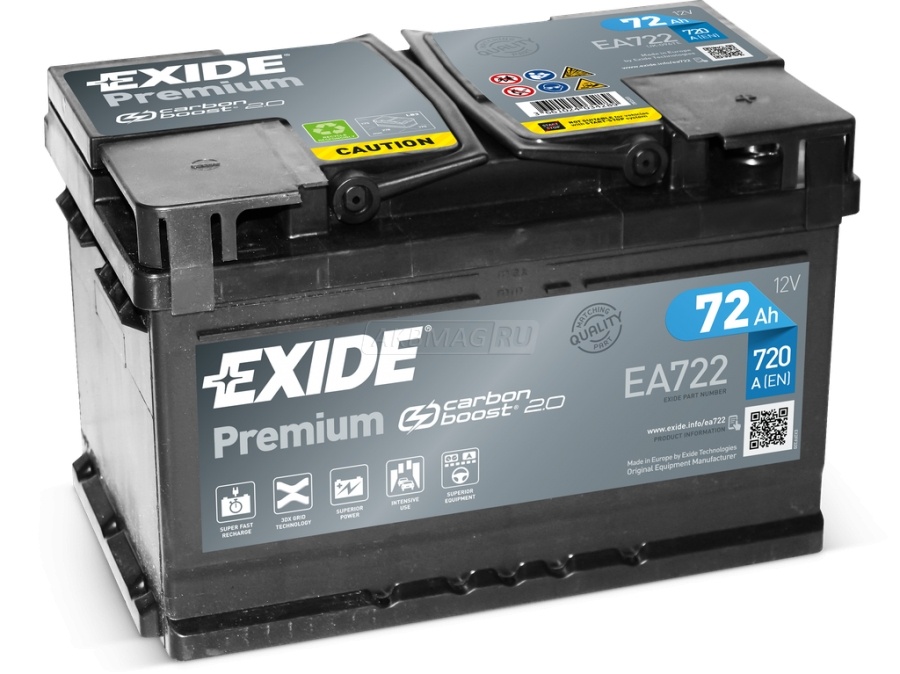 EXIDE Premium 72R EA722 720A 278х175х175 