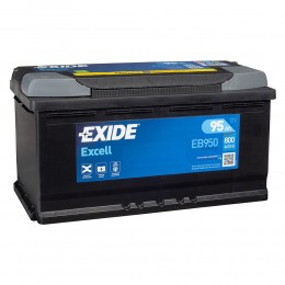 Автомобильный аккумулятор EXIDE Excell EB950 (95R) 800А обратная полярность 95 Ач (353x175x190) - фото 1