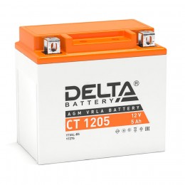 Аккумулятор для мототехники DELTA CT 1205 80А обратная полярность 5 Ач (114x69x109) YTX5L-BS, YTZ7S - фото 1