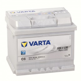 Автомобильный аккумулятор VARTA Silver C6 (52R)  520А Обратная полярность 52 Ач (207x175x175) 552 401 052 - фото 1