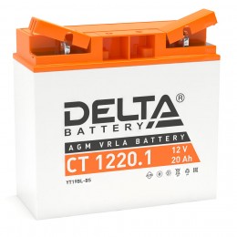 Аккумулятор для мототехники DELTA CT 1220.1 260А обратная полярность 20 Ач (181x77x167) YT19BL-BS - фото 1