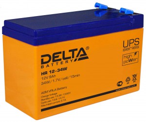 Аккумулятор для ИБП Delta HR 12-34W 135А универсальная полярность 9 Ач (151x65x100) - фото 1