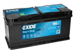 Автомобильный аккумулятор EXIDE Start-Stop AGM EK1050 (105R) 950А обратная полярность 105 Ач (394x175x190) - фото 1