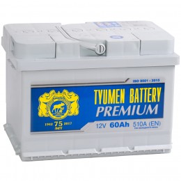 Тюмень Premium 60L 510А прямая полярность 60 Ач (242x175x175)