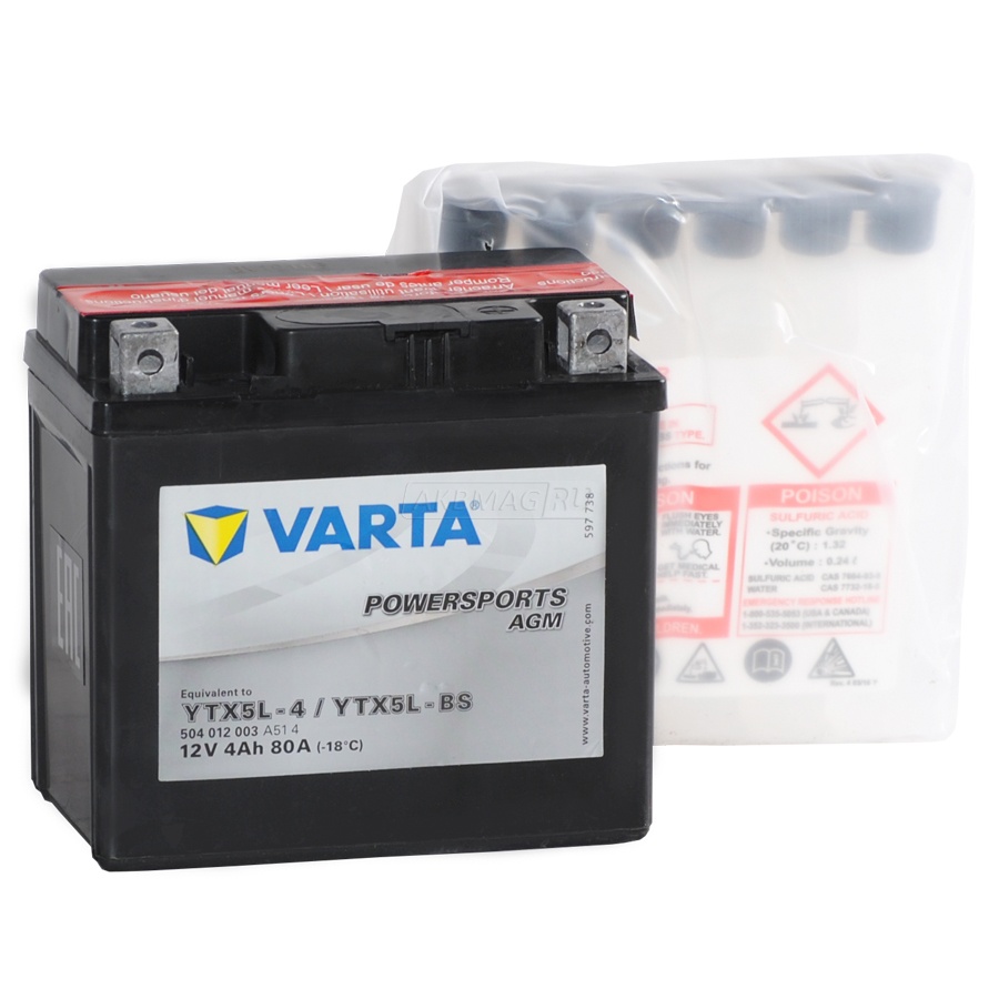 VARTA Powersports AGM YTX5L-BS