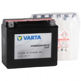 Аккумулятор для мототехники VARTA Powersports AGM YTX20L-BS 250А обратная полярность 18 Ач (177x88x156) 518 901 026 - фото 1