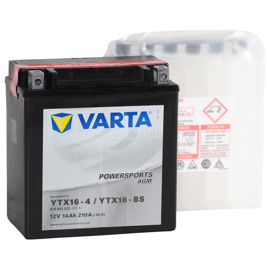 VARTA Powersports AGM YTX16-BS