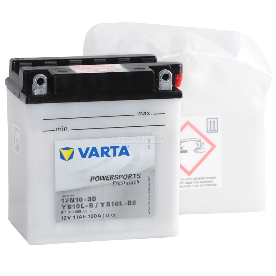 VARTA Powersports Freshpack YB10L-B/12N10-3B/YB10L-B2