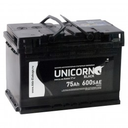 

UNICORN BLACK 75R 600А обратная полярность 75 Ач (278x175x190)