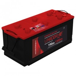 Автомобильный аккумулятор UNICORN RED 190 рус 1300А прямая полярность 190 Ач (513x223x217) - фото 1