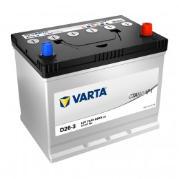 Автомобильный аккумулятор VARTA СТАНДАРТ D26-3 (75R) 680А обратная полярность 75 Ач (261x175x220) 575301068 - фото 1