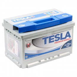 Автомобильный аккумулятор TESLA PREMIUM ENERGY 75RS 720А Обратная полярность 75 Ач (278x175x175) - фото 1