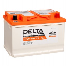 DELTA START MASTER AGM 70R 720А Обратная полярность 70 Ач (278x175x190) аккумуляторная батарея delta ст12026 ytr4a bs 12 в 2 5 ач боковая обратная