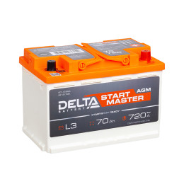 

DELTA START MASTER AGM 70R720А Обратная полярность 70 Ач (278x175x190)