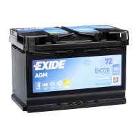EXIDE Start-Stop AGM 72R EK720 760A 278х175х190 EXIDE Start-Stop AGM 72R EK720 760A 278х175х190