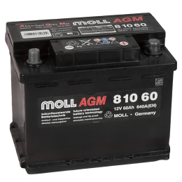 

MOLL AGM Start-Stop 60R 640А Обратная полярность 60 Ач (242x175x190)