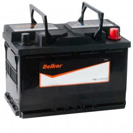 Автомобильный аккумулятор DELKOR 74R (57412) 680А обратная полярность 74 Ач (277x174x188) - фото 1