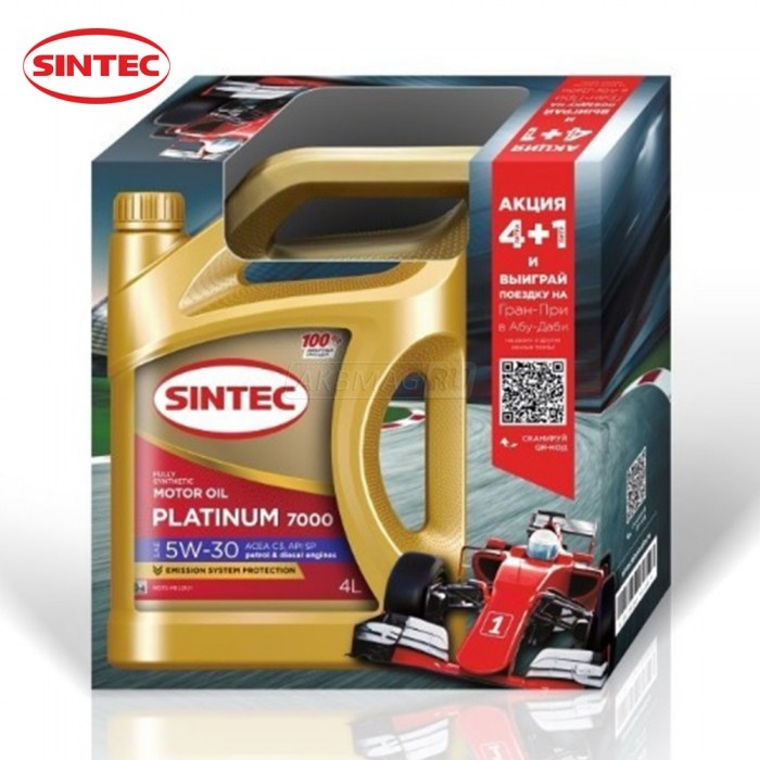  масло SINTEC PLATINUM 7000 5W-30 Synthetic 4L+1L