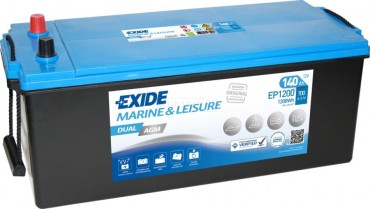 EXIDE MARINE LEISURE DUAL AGM 140R EP1200 700A 513x189x223